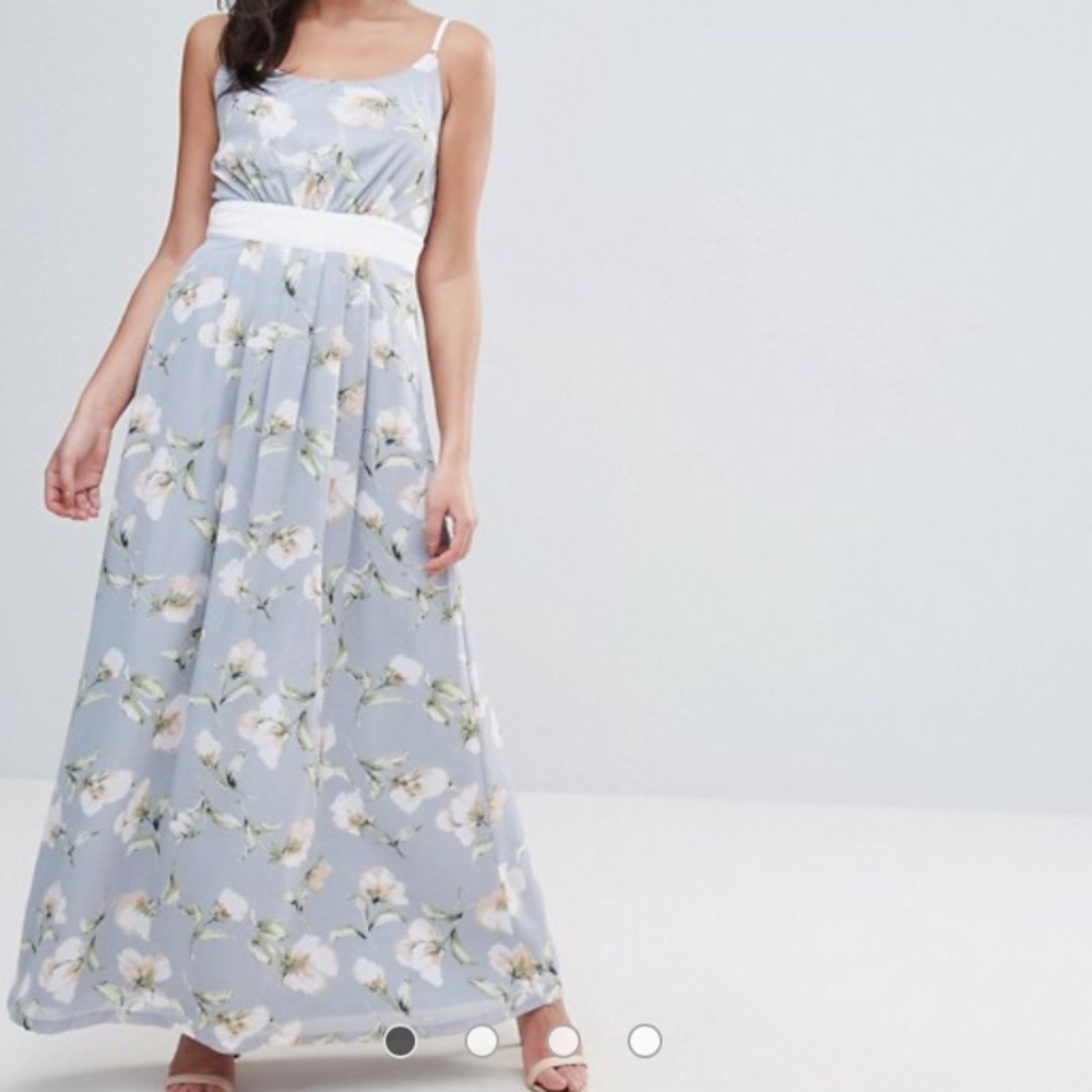 NWT ASOS gray floral maxi dress